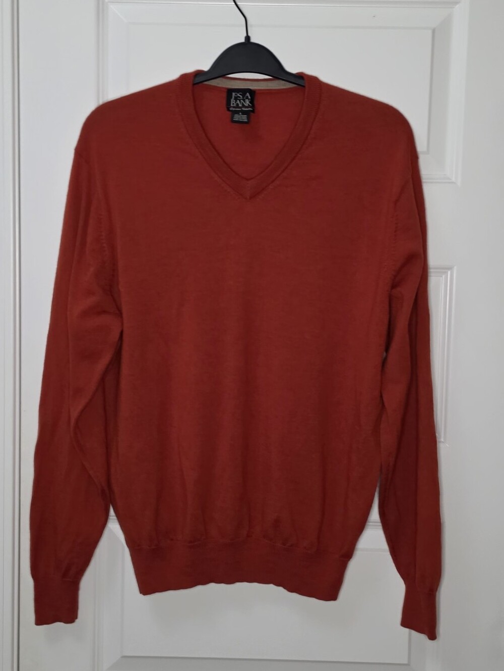 Men's V-Neck Sweater in Rust